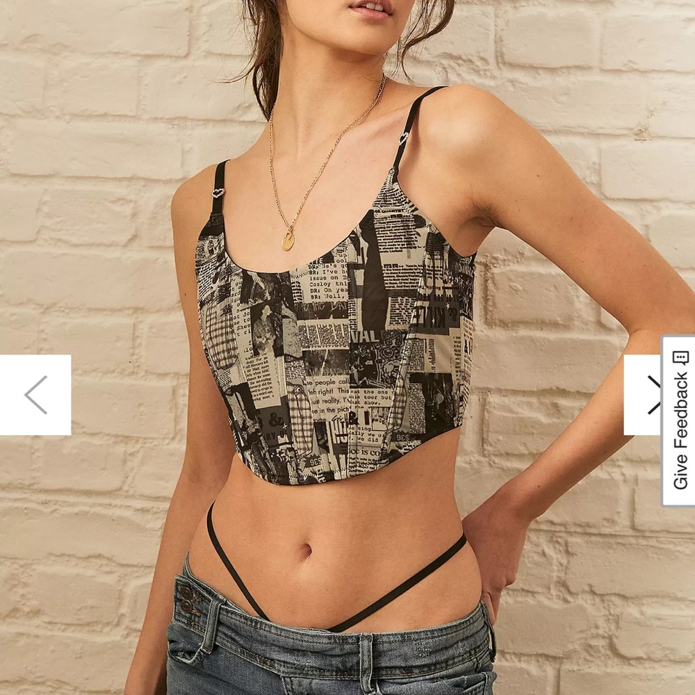 Urban Outfitters UK Out From Under Margot Newspaper Corset